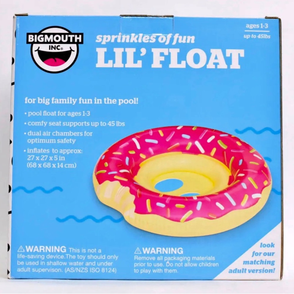 Little Pool Float Toddler’s Pink Donut Inflatable Toy NEW
